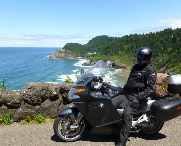 Steve riding the Oregon Coast 