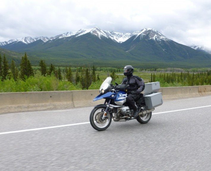 Scott G. Nelson riding in Banff National Park Canada