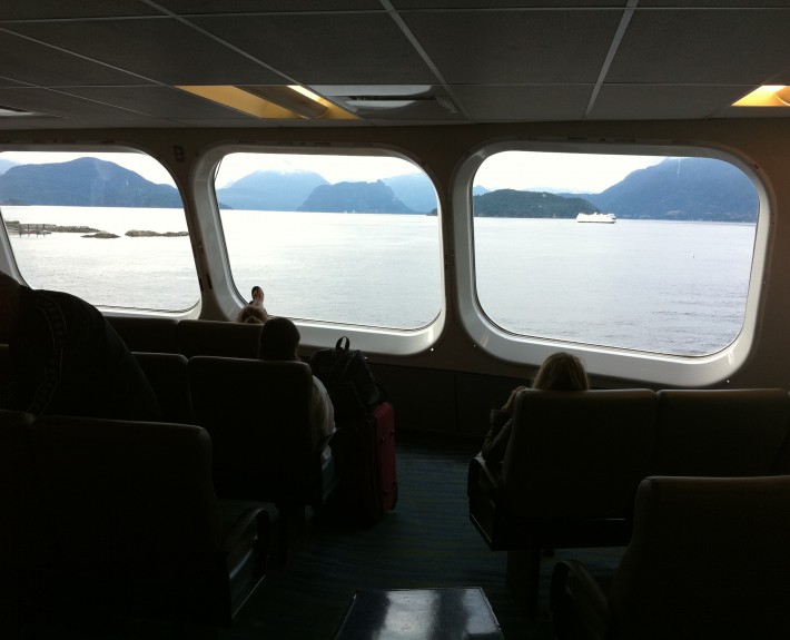 Riding on the ferry to Vancouver Island