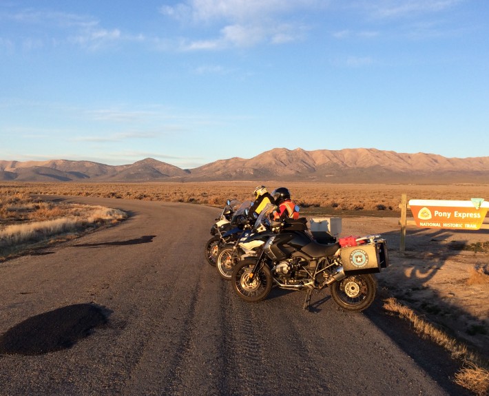 Mike Sears, Ray and Scott G. Nelson riding the Pony Express Trail
