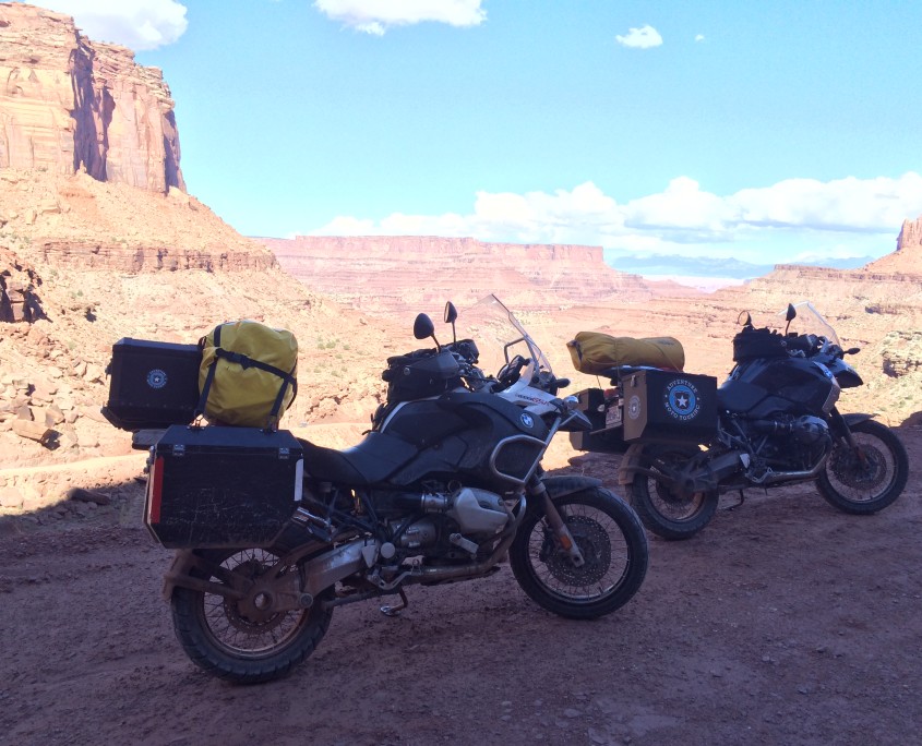 Adventure Motorcycle Touring the Shafer Trail in Moab