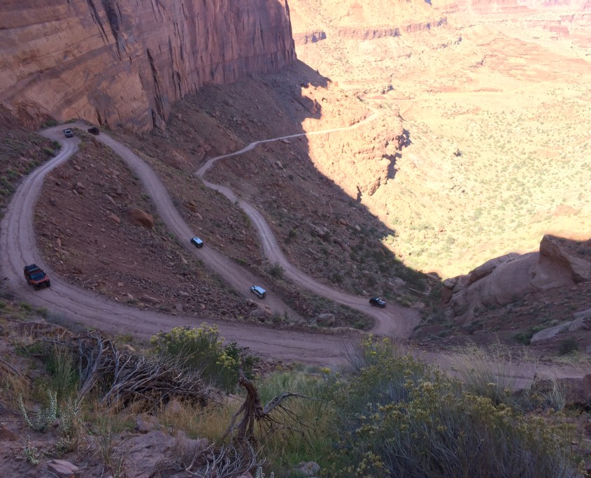 Adventure Motorcycle Touring the Shafer Trail in Moab
